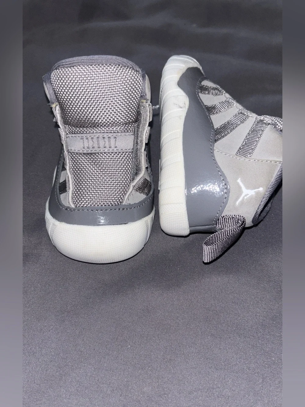 Jordan Toddler Grey and White Slip-On Sneakers